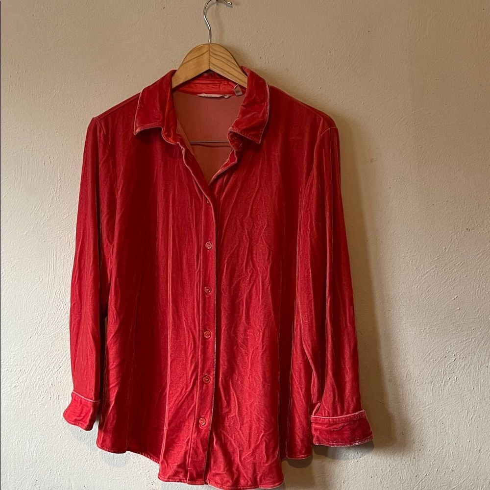 Soft Surrounding Velvet Button Up